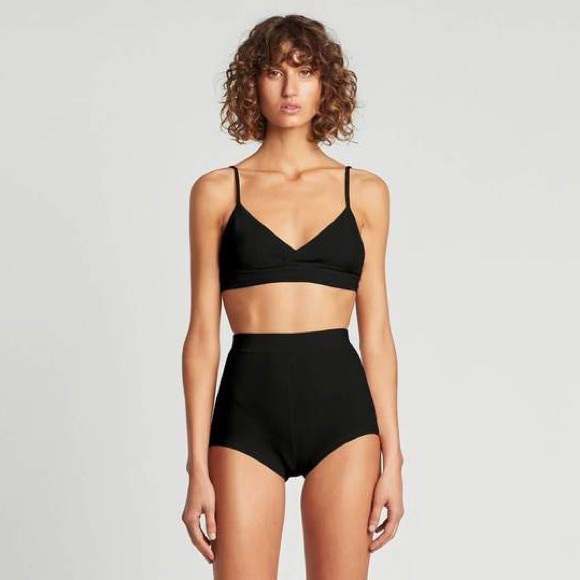 SIR. 100% Merino Wool Black Brief Knit Mini High Rise Shorts brand new with tags - Picture 10 of 12